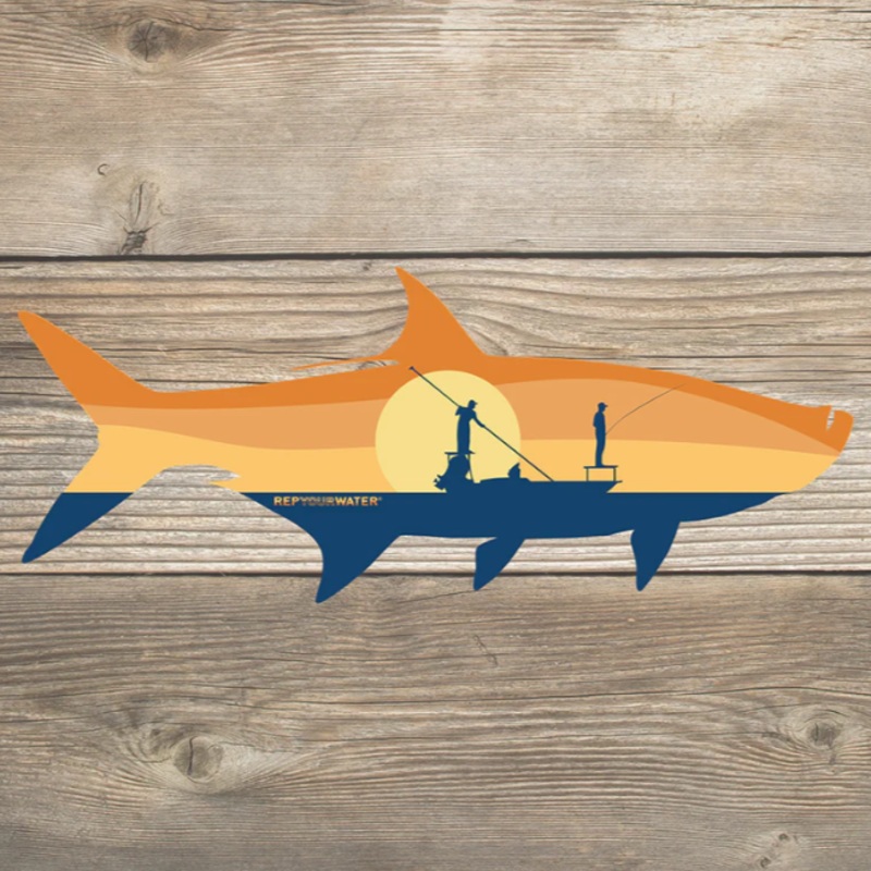 Rep Your Water Tarpon Sunrise Sticker