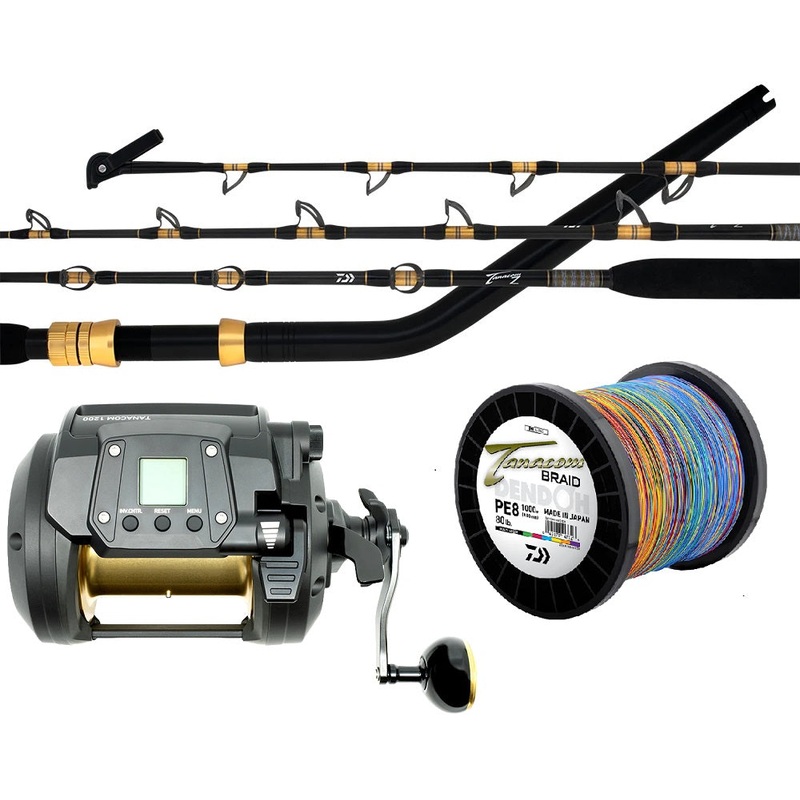 Daiwa Electric Combo Tanacom 1200 Tanacom Z 70hst Pre-spooled Tanacom Braid 80lb 1000m
