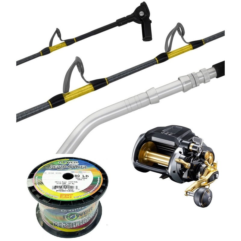 Shimano Electric Combo Beastmaster Md12000 Status Elite B/b 6'6" Pe 6-10 Pre-spooled Power Pro Braid 80lb 1050m