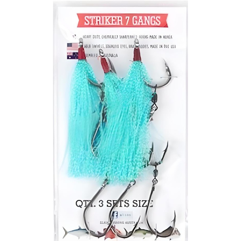 Elkat Striker 7 Gang Hooks Turquoise