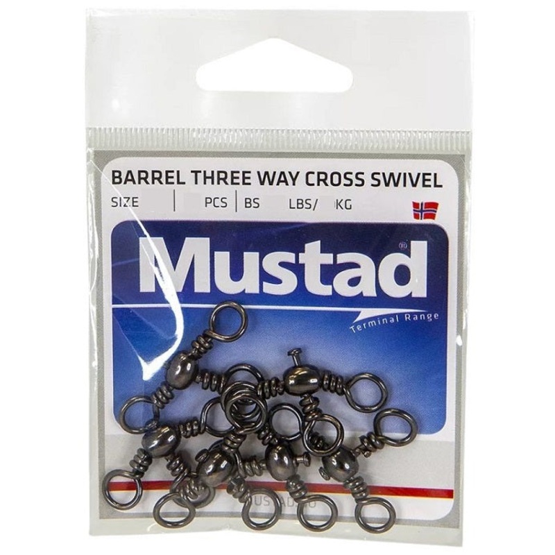Mustad 3 Way Barrel Swivel