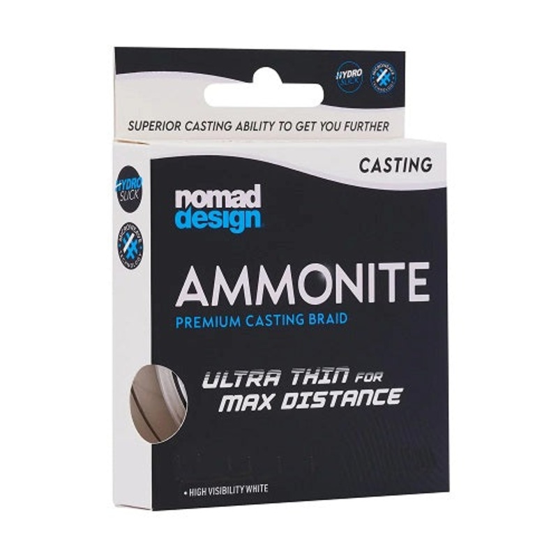 Nomad Ammonite Casting Braided Fishing Line White 150yds