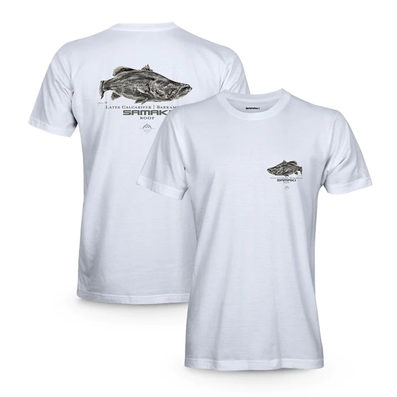 Samaki T-shirt Barra Boof White ><
