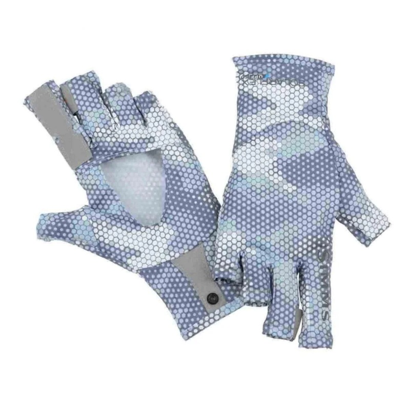 Simms Solarflex Sun Glove Hex Camo Storm >