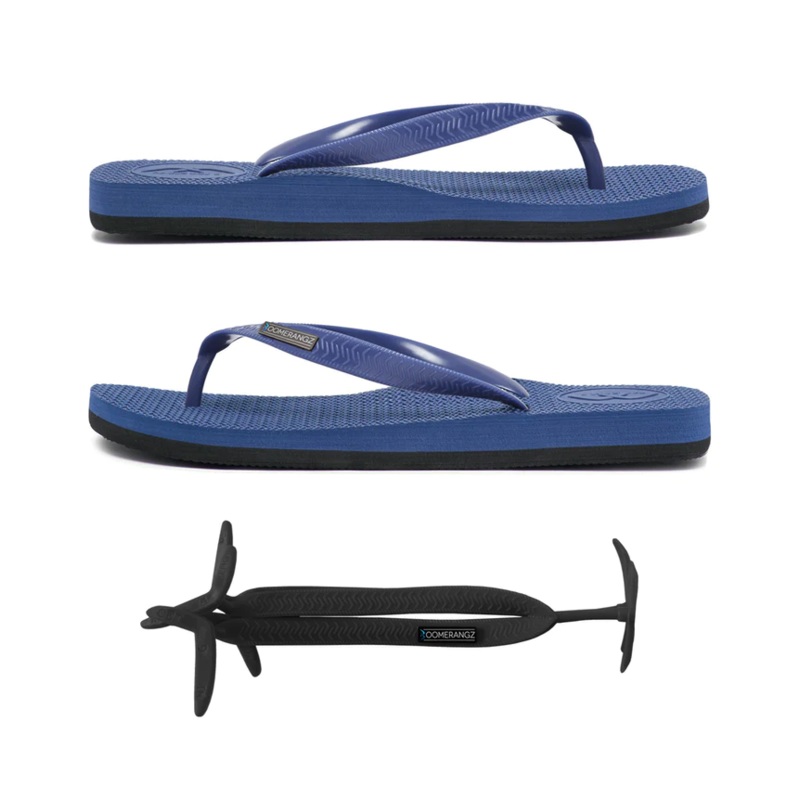 Boomerangz Regular Mens Thongs Navy/black + (black Straps)