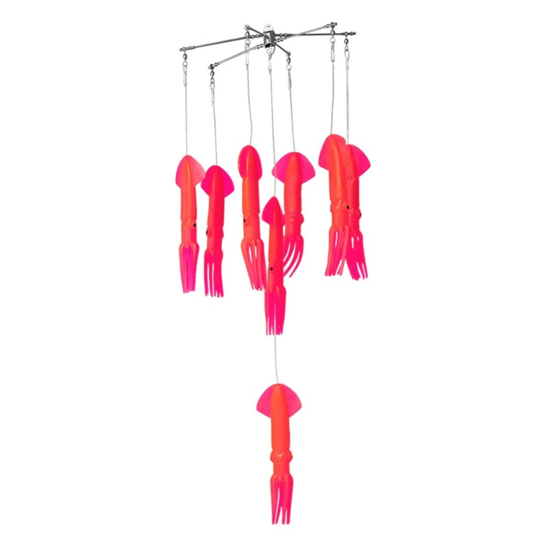 Buku Squid Dredge Teaser 9" With 8 Squid Pink