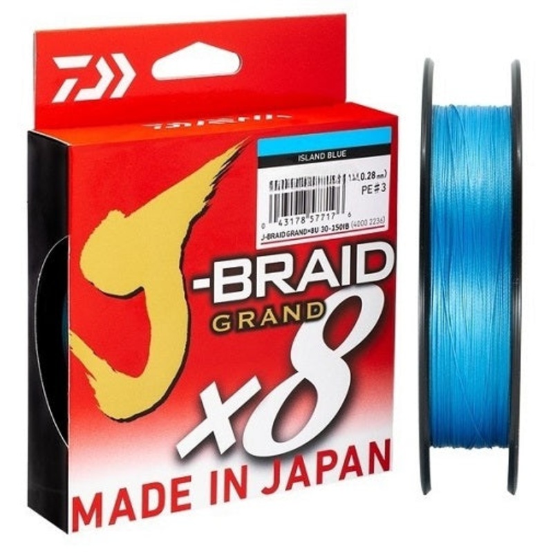 Daiwa J-braid Grand X8 Braided Fishing Line Island Blue 135m
