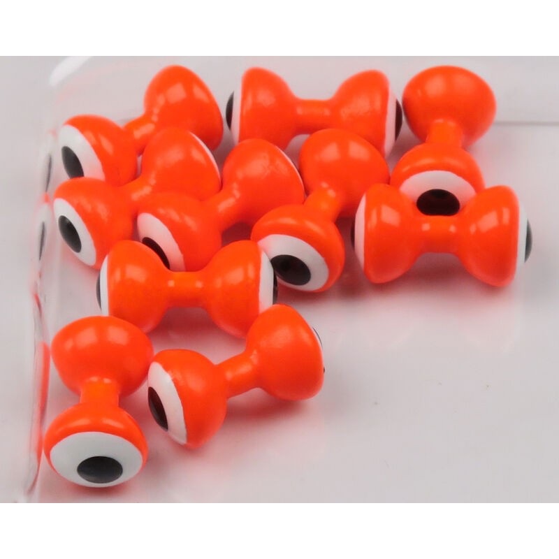 Hareline Double Pupil Lead Eyes Orange/white