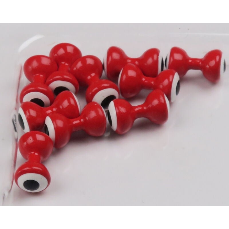 Hareline Double Pupil Lead Eyes Red/white