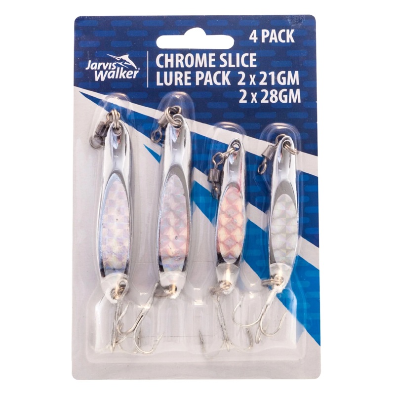 Jarvis Walker Chrome Slice Metal Lure Pack