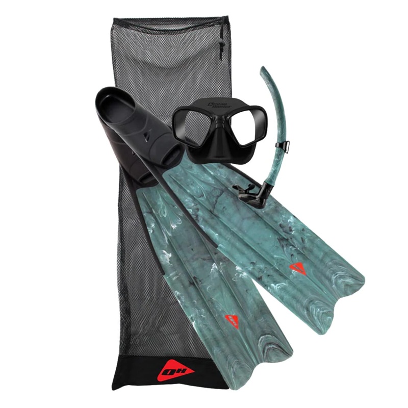 Ocean Hunter Pelagic Mask, Snorkel And Fins Set Green >