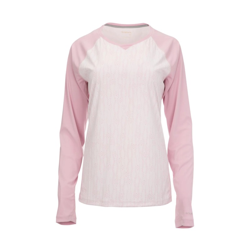 Simms Shirt Womens Crew Solarflex Lilypad Cloud Pink