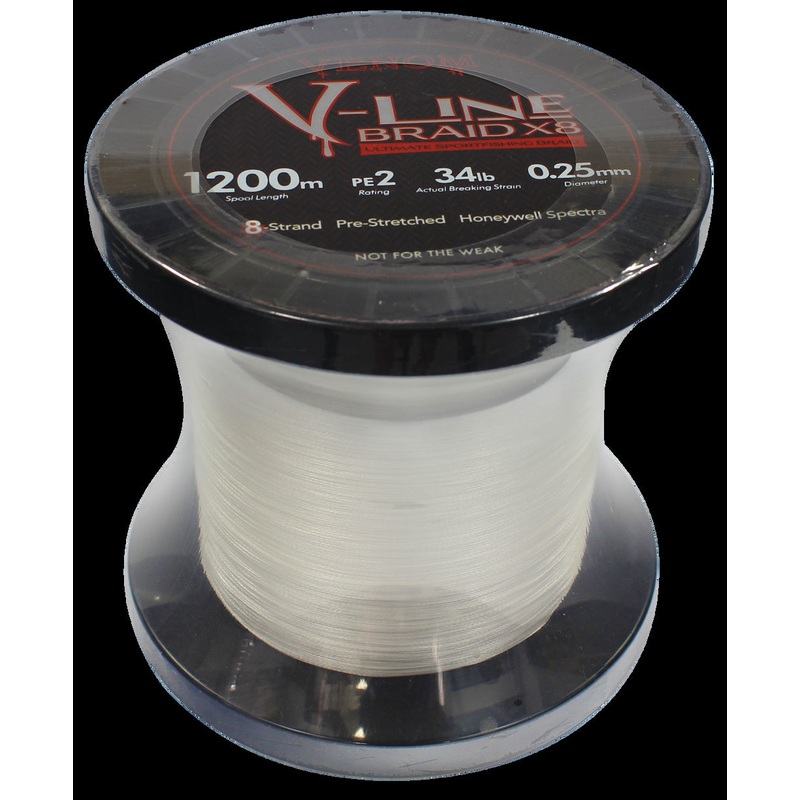 Venom V-line X8 Braided Fishing Line White 1200m