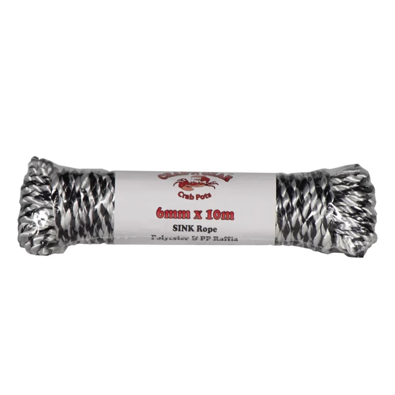 Crab'n Gear 6mm Sinking Rope 10m Black & White