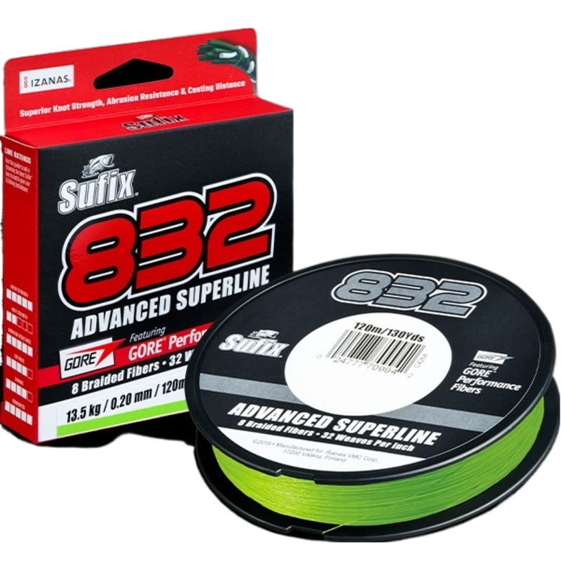 Sufix 832 Advanced Braided Fishing Line Neon Lime