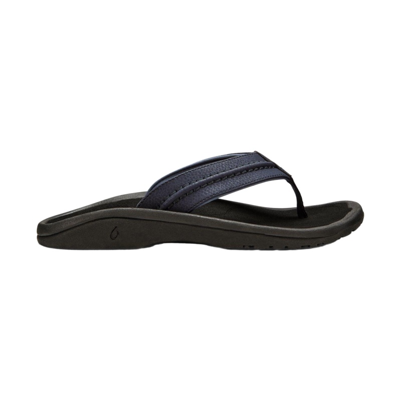 OluKai Mens Hokua Sandals-Blue Depth/Black