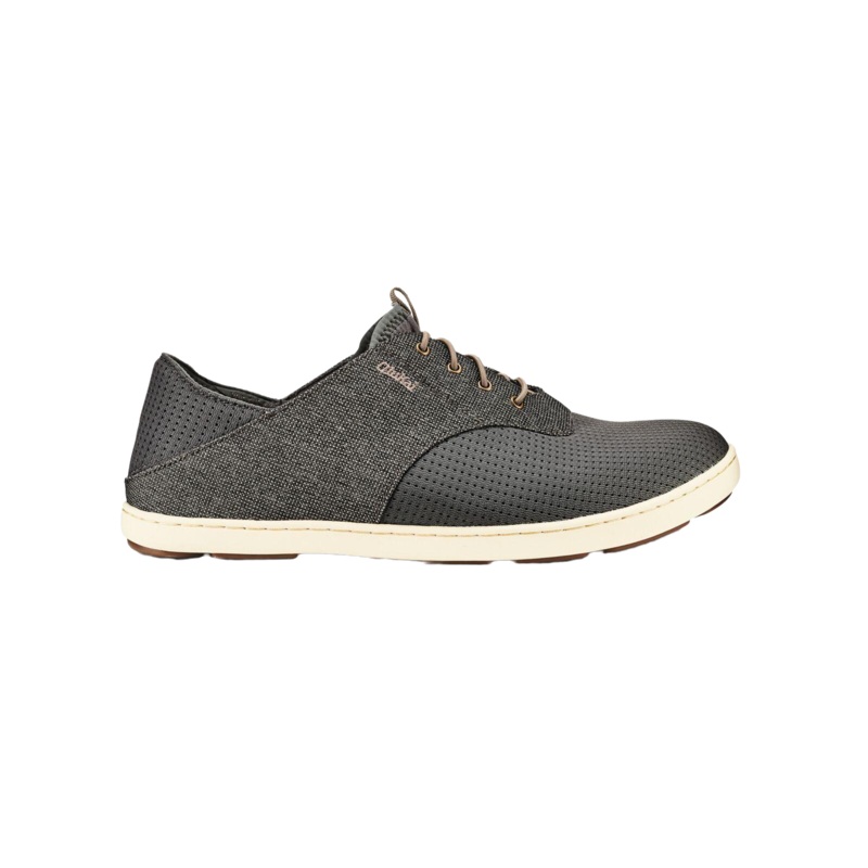 OluKai Mens Nohea Boat Shoe-Charcoal/Clay