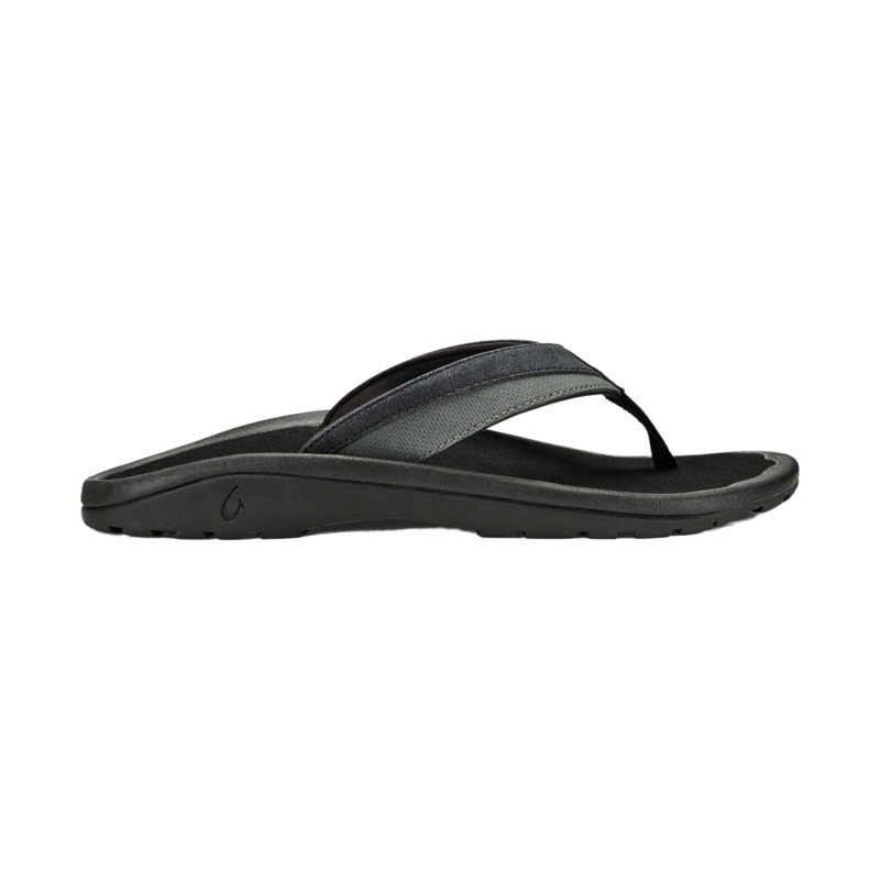 OluKai Mens 'Ohana Koa Sandals-Lava Rock/Lava Rock