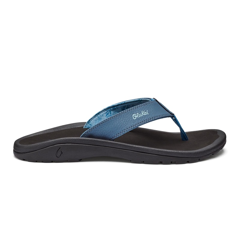 OluKai Mens 'Ohana Sandals-Vintage Blue/Black