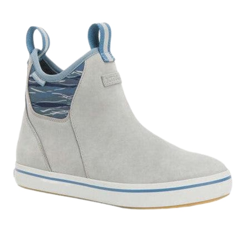 XtraTuf Women's Leather Ankle Deck Boot-Grey Dolph