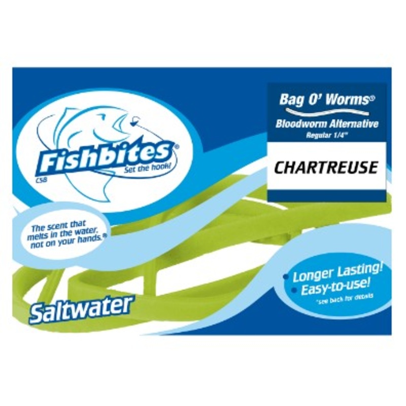 Fishbites Bag O'Worms Bloodworm Chartreuse