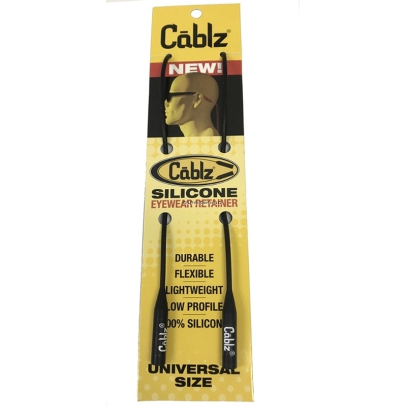 Cablz SIliconeBlk Silicone Eyewear Retainer, 16" length, Black