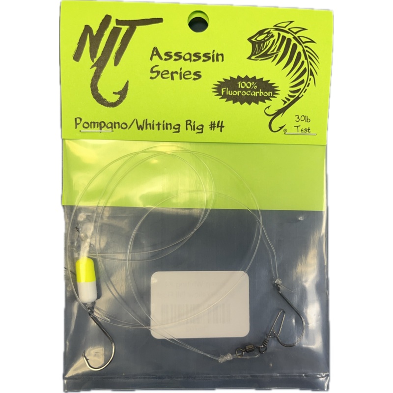 NT Pompano / Whiting Rig #4 - Yellow/White Pill
