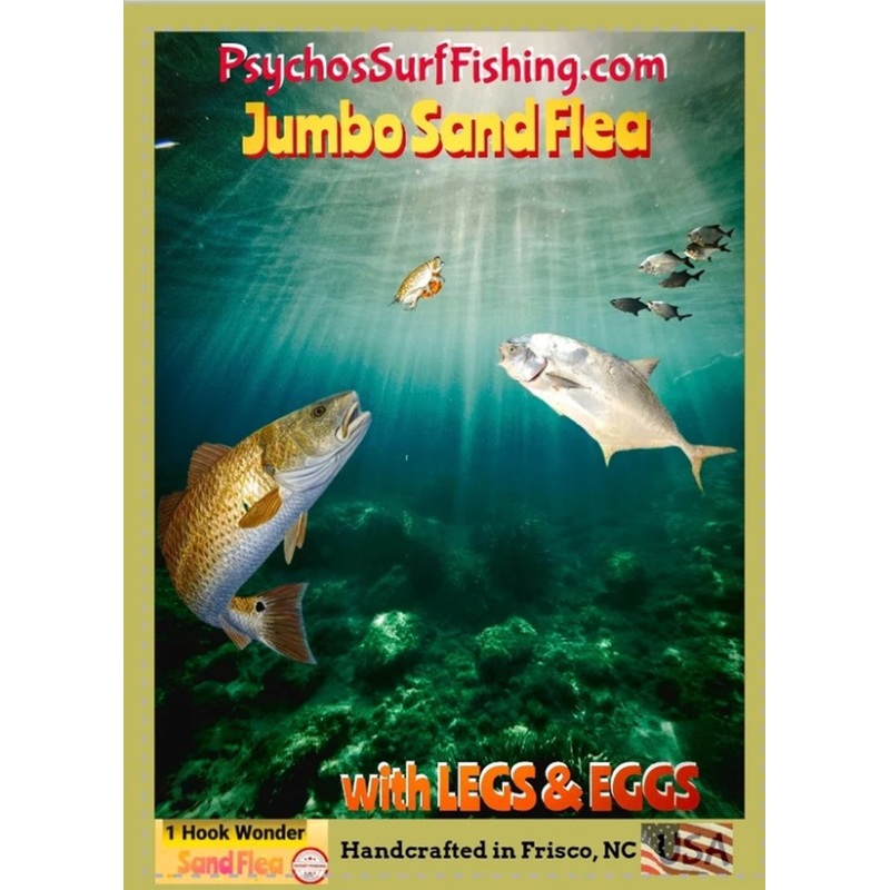 Psycho's Surf Fishing JUMBO Sand Flea with legs and eggs