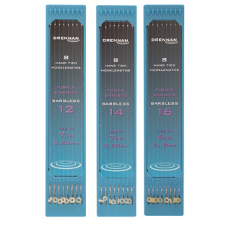 Drennan Power Bandits Barbless 6" Hooklengths