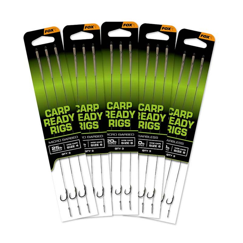 Fox Carp Ready Rigs Wide Gape Barbless