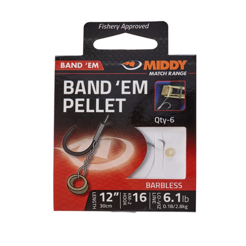 Middy Band 'Em Pellet Barbless Hooks-to-Nylon